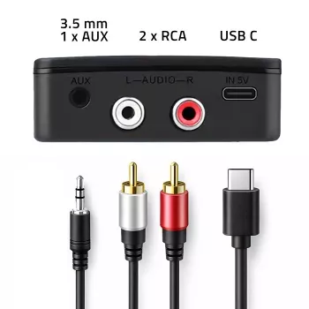 Juhtmevaba Audio HiFi saatja vastuvõtja QOLTEC mudel 56981 — Bluetooth/line-in helisild