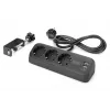 Pistikupesa DIGITUS 3-suunaline 2×USB-A ja 1×USB-C, 3 vahelduvvoolu pistikupesa tüüp E/F, 1,5 m kaabel, must