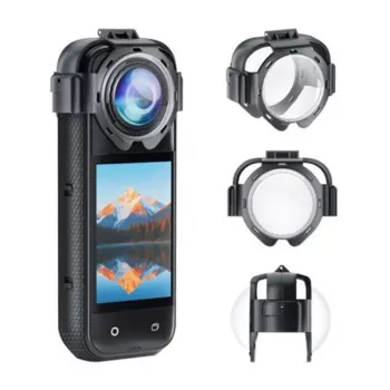 Objektiivikatted Puluz PU750T Insta360 X5 jaoks – Snap-On kaitsekatted