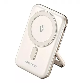 Akupank Vention 10000mAh Magnetic Wireless 20W — 10000 mAh, 3 A väljund, USB-C, valge