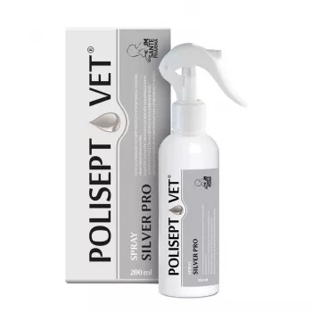 Antiseptiline sprei JM Sante Polisept Vet Silver Pro 200 ml — veterinaarne haava- ja nahasprei loomadele