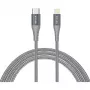 USB 2.0 adapterkaabel, USB-C pistik > Lightning pistik (hõbe/hall, 1 meeter, PD, varjestatud)
