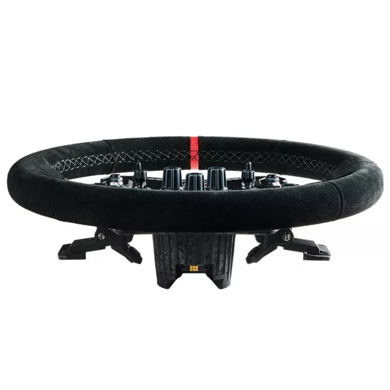 Asetek SimSports Lenkradkranz, dished, 340 mm - must, seemisnahk