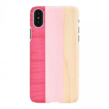man and wood nutitelefoniümbris iPhone X/XS jaoks — pink pie Valge