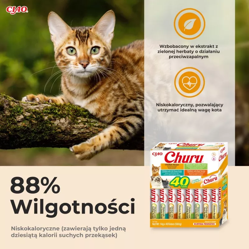 Kassimaiused INABA Churu Variety Box — kanapastamaitsed, 40 × 14 g, teravilja-, gluteeni- ja sojavabad