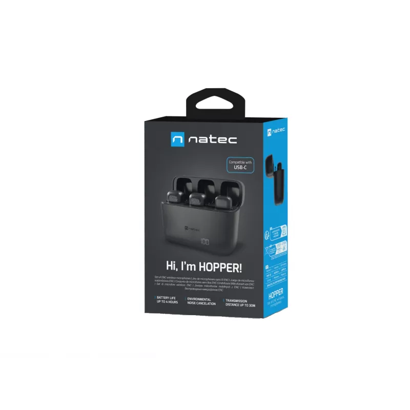 NATEC Hopper Black Lavalier-/Rinnamikrofon