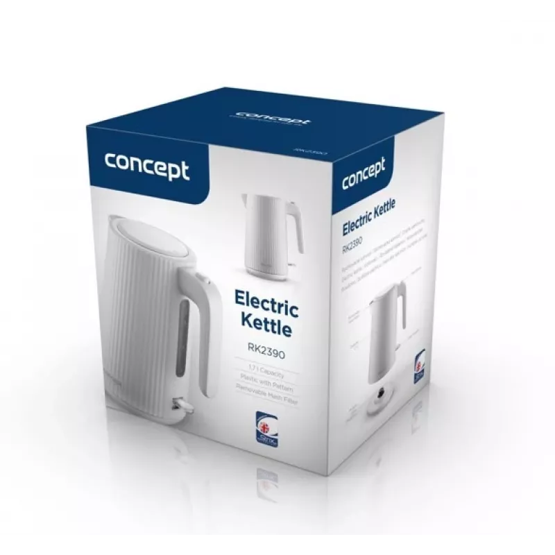 Elektriline veekeetja Concept Solution RK2390, plastkorpus, 1,7 L, valge