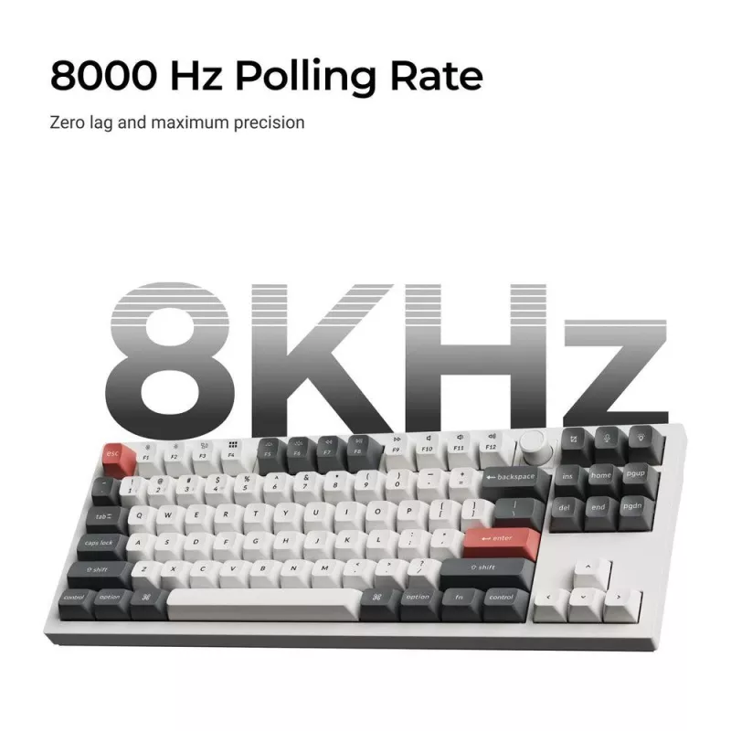 Mehaaniline klaviatuur Keychron Q3 Ultra 8K — 80% QWERTY, juhtmega ja Bluetooth, RGB, must