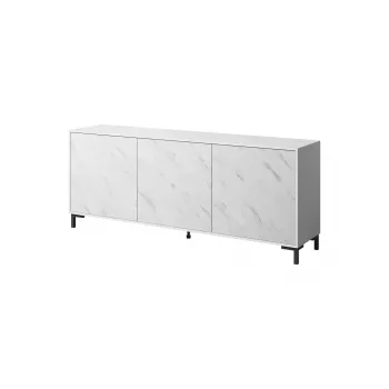 MARMO 3D kummut 200x45x80,5 cm valge matt/marble valge
