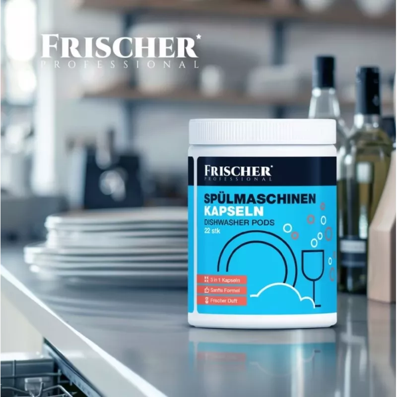 Frischer 3-in-1 nõudepesumasina kapslid, 22 tk