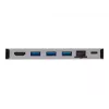 USB-C dokk - 4K HDMI, USB 3.2 Gen 1, USB-A jaotur, GbE, mälukaart, 100W PD laadimine, eemaldatav kaabel U442-DOCK5D-GY