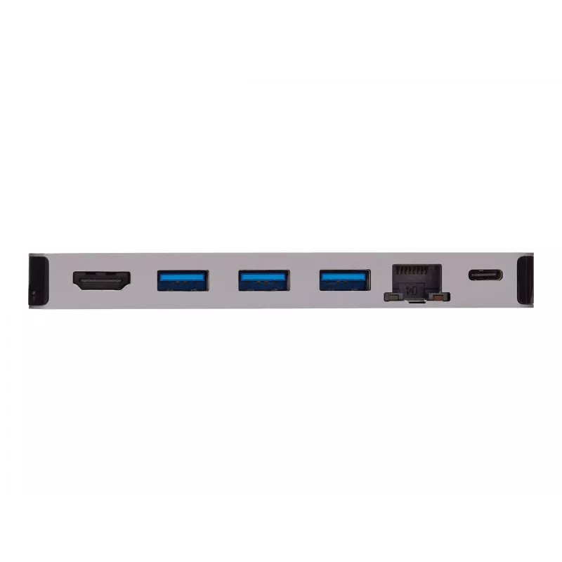 USB-C dokk - 4K HDMI, USB 3.2 Gen 1, USB-A jaotur, GbE, mälukaart, 100W PD laadimine, eemaldatav kaabel U442-DOCK5D-GY