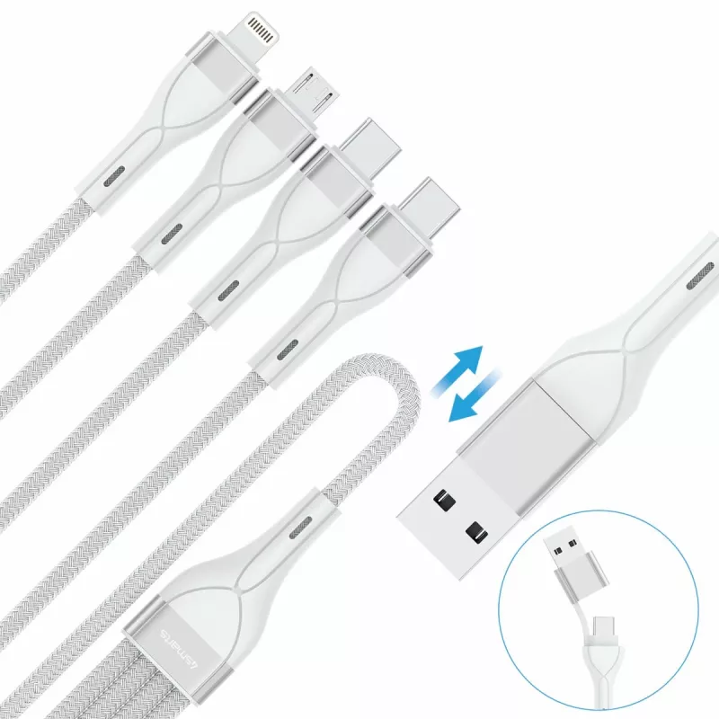 4smarts 541024 USB-kaabel 1,2 m USB A/USB C USB C/Micro USB-A/Lightning Valge (541024)