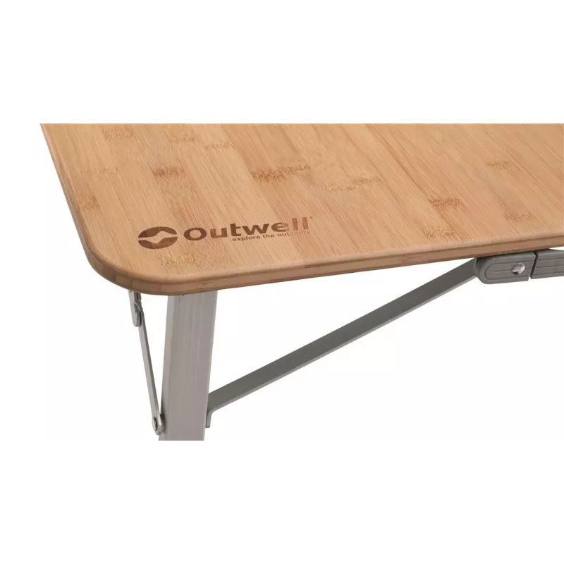 Outwell Custer L Brown matkalaud — bambusest pealispind, alumiiniumraam, 700×1200 mm, 11,5 kg