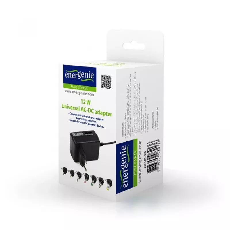 EnerGenie EG-MC-008 Toiteadapter/inverter siseruumidesse 12 W must