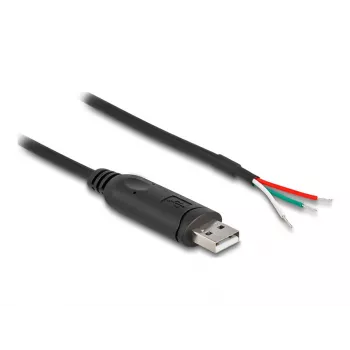 DeLOCK adapterkaabel USB 2.0 Type-A RS-485 jadaliidesele 2 m Must