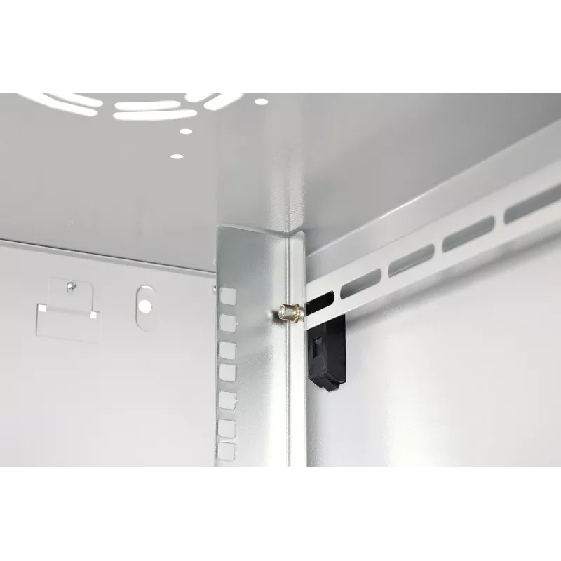 Seinale kinnitatav 19-tolline riiulikapp DIGITUS Dynamic-N DN-37106 — 9U, 600x600 mm, IP20, võtmelukk