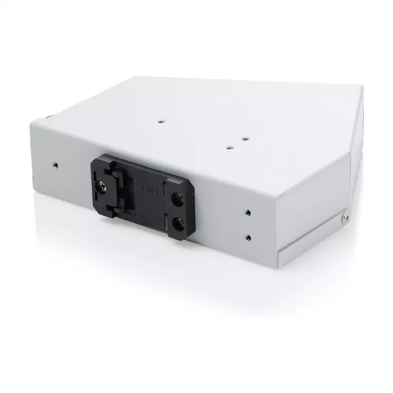 DIN-liistule paigaldatav kiudoptiline jätkujaotur DIGITUS DN-96893 — nurga all, 6 SC DX / LC Quad, alumiinium, hall