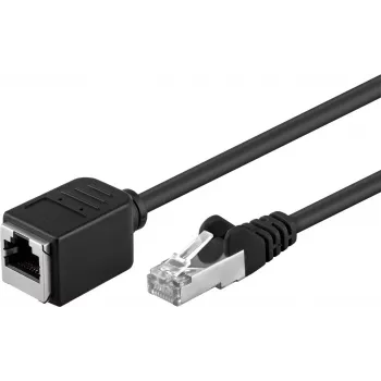 Wentronic Goobay CAT 5e pikenduskaabel F/UTP, must, 5 m - vaskmaterjal, RJ45-pistik (8P8C) RJ45-pesa (8P8C) (91884)