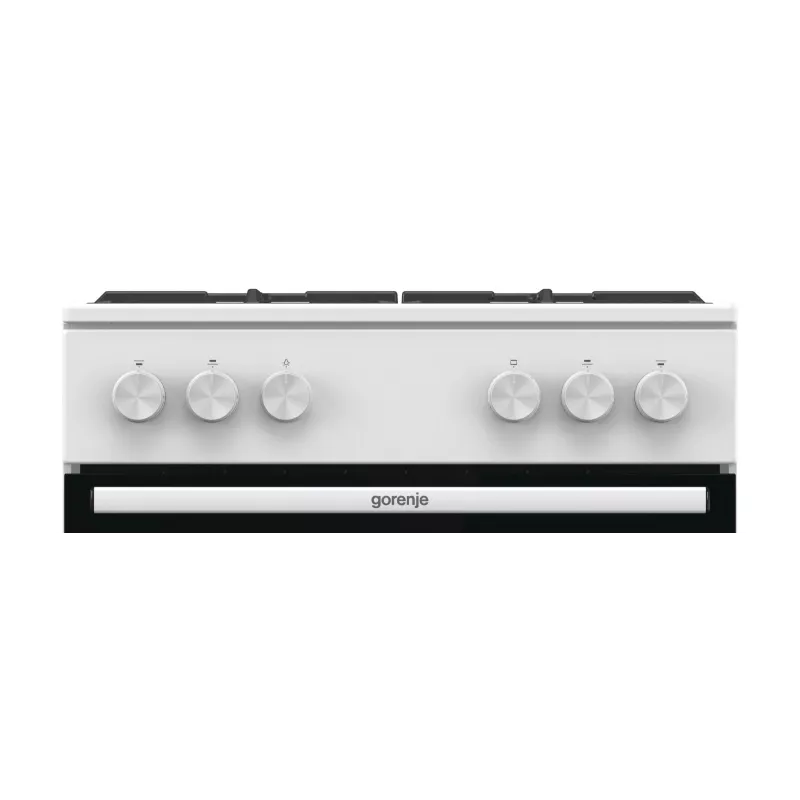 Põrandal seisv gaasipliit Gorenje GG6A10WFFM, valge, 4-põletiga pliit, 72 L gaasiahi, pöörlevad esijuhtnupud
