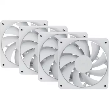 120 mm korpuse ventilaatorid HYTE FA12 valge 4-pakk — 120 mm, valge, mudel FA12