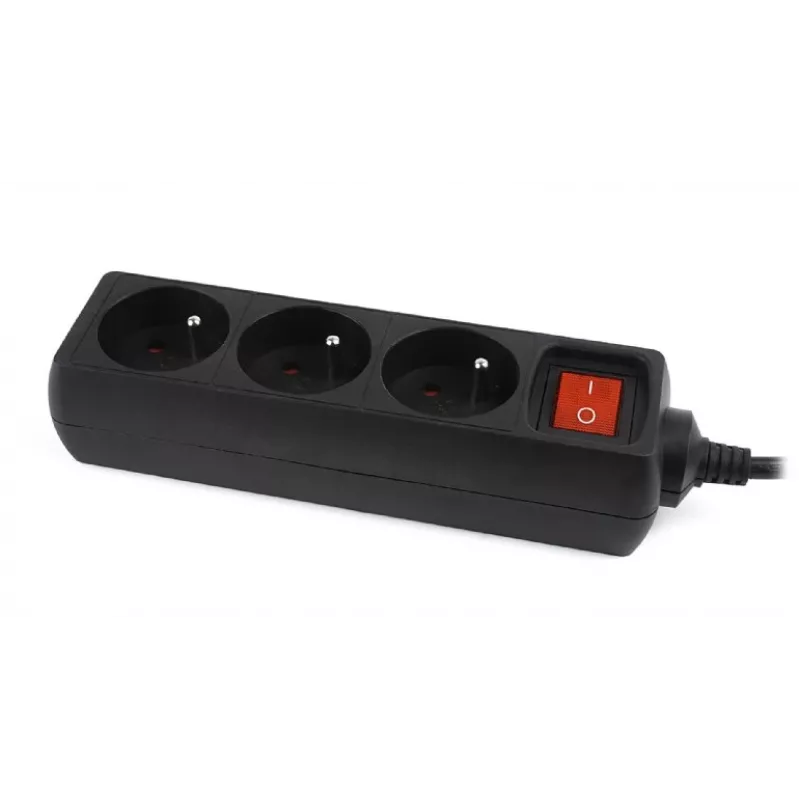 Gembird EG-PSU3F-01 piksekaitse must 3 AC-pistikupesa 230 V 0,6 m