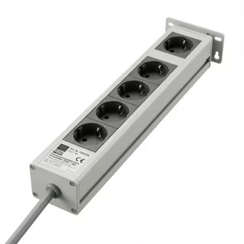 Rittal 19-tolline liigpingefiltriga pikendusjuhe, 5 pistikupesa, 230V/16A, 2m (7240230)