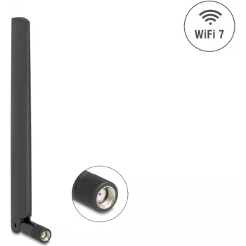 Ümbersuunav võrguantenn DELOCK 81452 RP-SMA, 4,4 dBi, 2,4–7,125 GHz, 169,7 mm