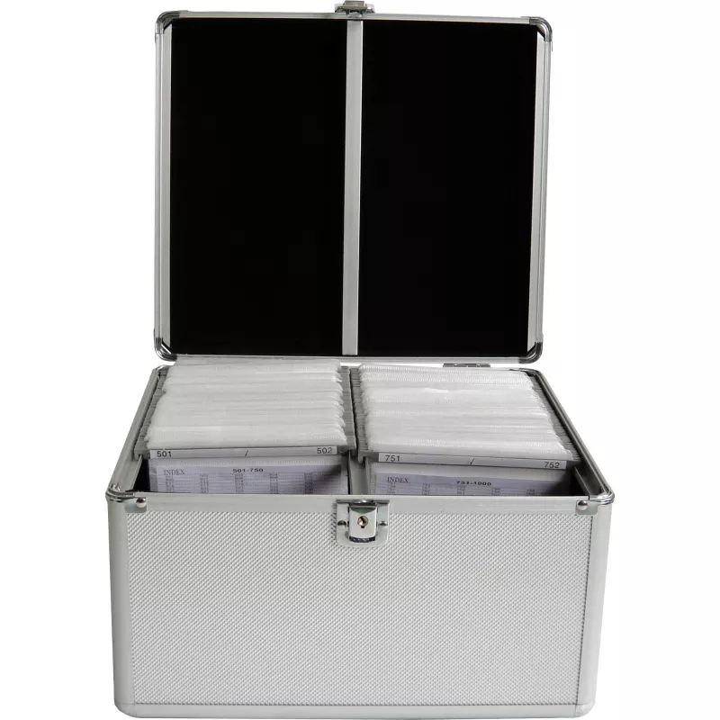 MEDIARANGE BOX76 - karbikorpus - 300 plaadile - Hõbedane - Flanell - Plast - Puit - 120 mm - Alumiinium