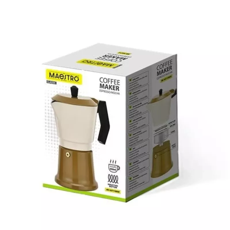 Moka pot Maestro MR-1657-9-BEIGE alumiiniumist pliidikohvikann, 9 tassi mahutavus