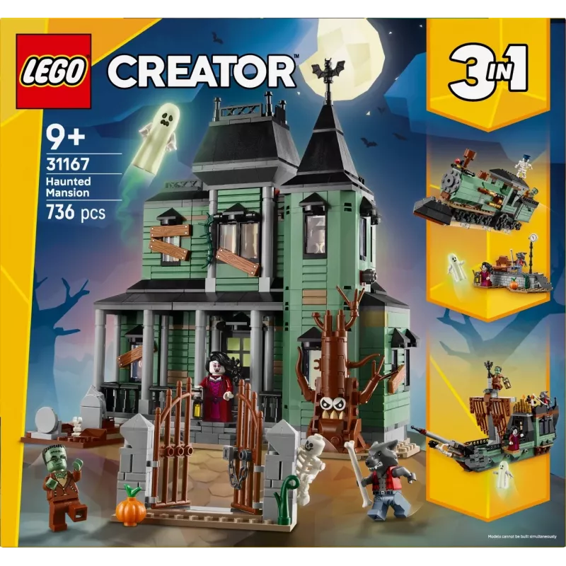 Ehitusmänguasi LEGO Creator 3-in-1 Kummitusmaja mudel 31167 — 736 detaili, 3 ehitist, 5 minifiguuri