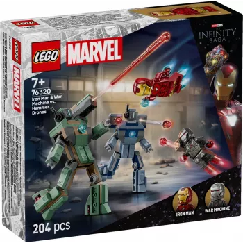 Ehituskomplekt LEGO Marvel Super Heroes Iron Man War Machine komplekt 76320, 204 tk, 2 minifiguuri, 100 mm kõrgus