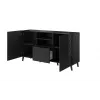 Kummut cama meble ABETO 150x42x82 cm, läikiv must, MDF-korpus, 1 sahtel
