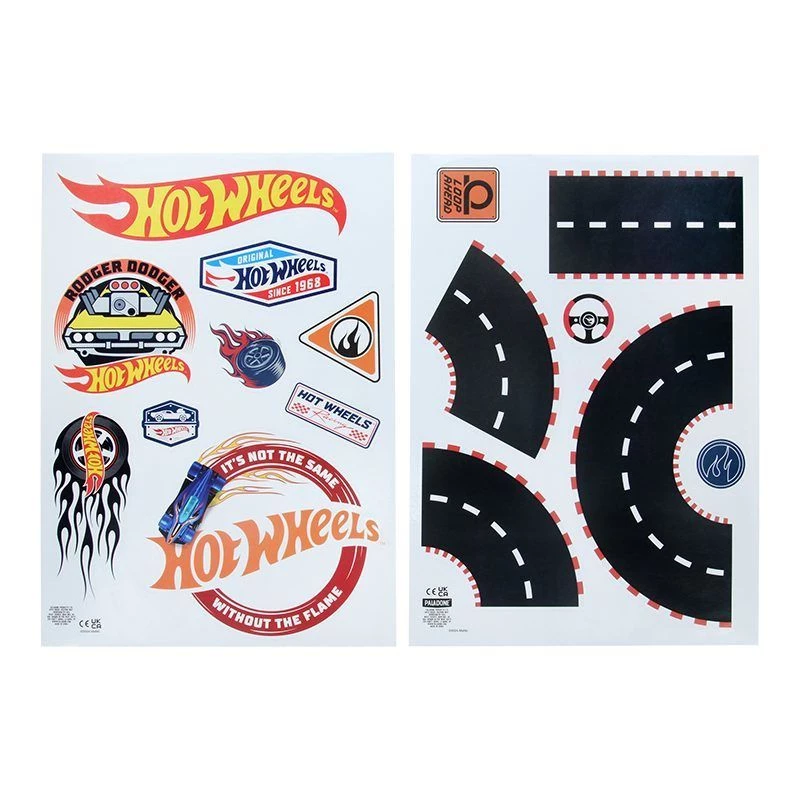 Seinakleebised Paladone Hot Wheels Personalisation PP13745HW — dekoratiivsed isekleepuvad kleebised lastetuppa