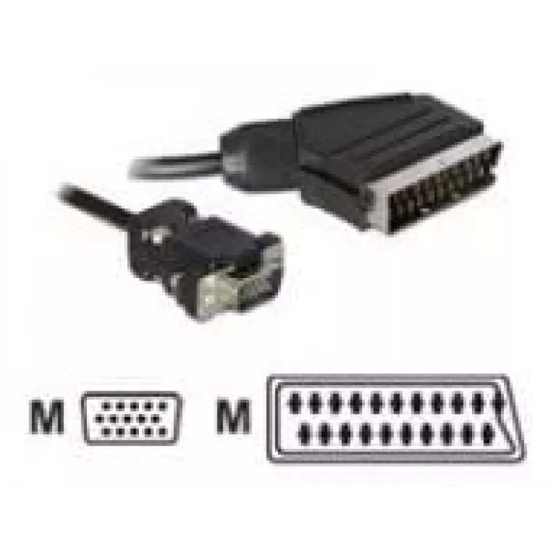 Video kaabli adapter DeLOCK 65028 SCART (21-kontaktiline) VGA-le (D-Sub) 2 m
