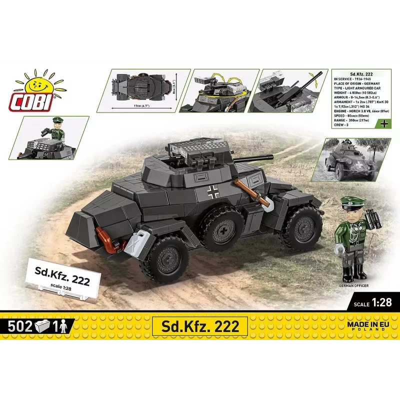 Cobi Blocks Sd.Kfz 222 mudelikomplekt COBI-2657 — 502 klotsi