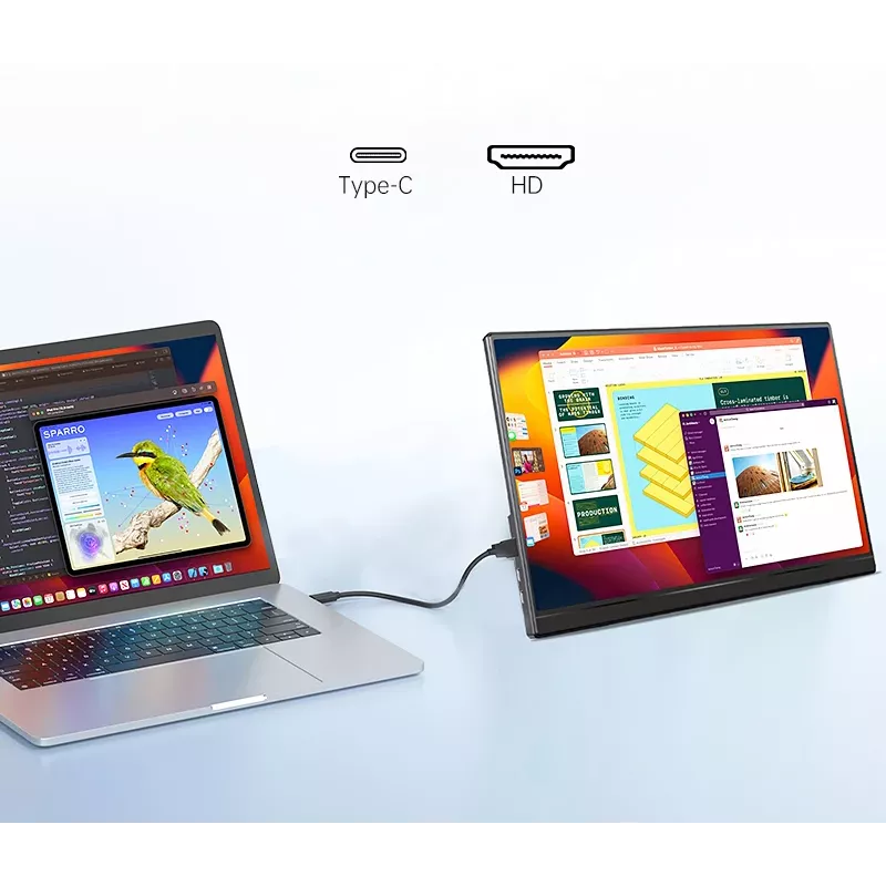 Portable Monitor for Laptops, Phones, and Consoles Extralink Smart Life 14, USB-C/micro-HDMI
