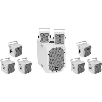 Aktiivkõlarisüsteem Omnitronic BOB-10A ws koos 8× BOB-4 ws (mudel 20000537)