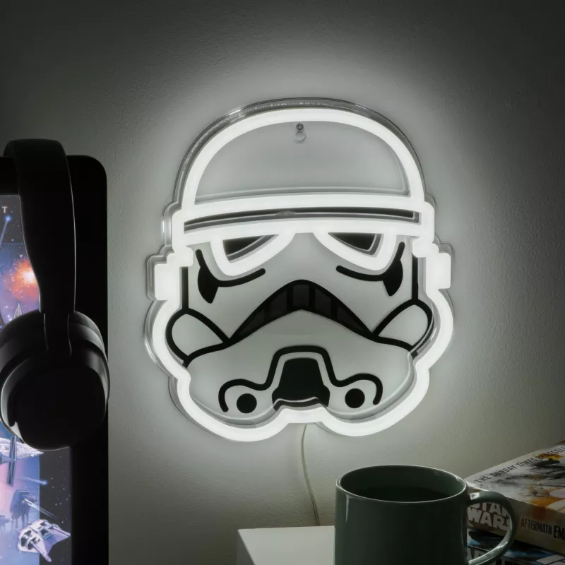 Seinale paigaldatav LED-neoonvalgusti Paladone Stormtrooper mudel PP14595SWVN, dekoratiivne Star Warsi valgustus