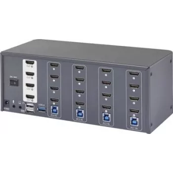 SpeaKa Professional 4-pordiline HDMI mitme ekraaniga KVM-lüliti 4x4 KVM-konsool 3840 x 2160 (SP-13389140)