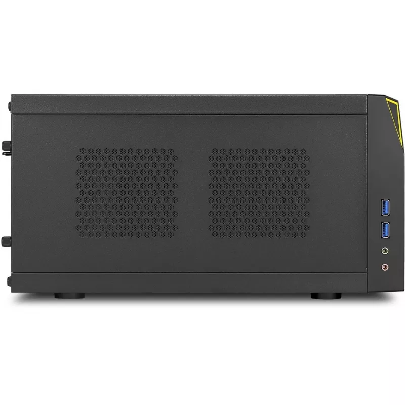 PC-korpus Sharkoon SHARK ZONE C10 Mini-ITX Must, Kollane