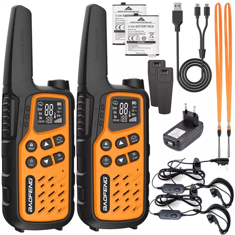 Walkie-Talkie Baofeng BF-T25E oranž, 2 tk