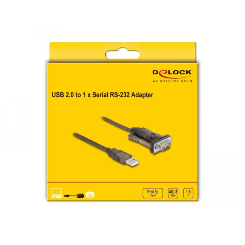 Adapter USB 2.0 Type-A to Serial RS-232 D-Sub 9 pin male DeLOCK 62646
