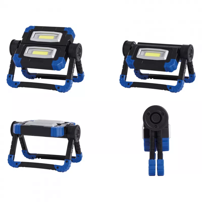 Töövalgusti RealPower 463617 prožektor, LED 10 W, 2 pirni, aku AA, IPX2, must