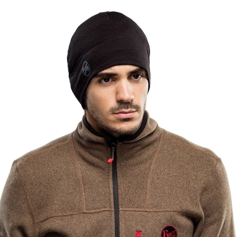 BUFF MERINO LIGHTWEIGHT BEANIE SOLID Must ühes suuruses müts Standard