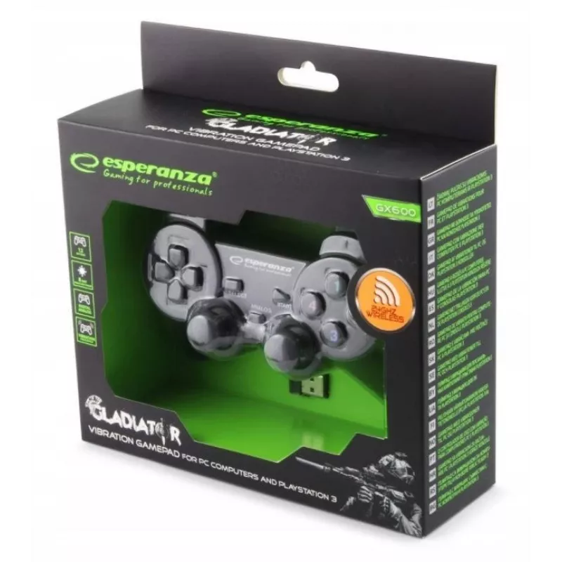 Esperanza EGG108K mängukontroller must USB 2.0 mängupult analoog / digitaalne PC, PlayStation 3