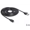 USB-kaabel DeLOCK EASY-USB 2.0-A - USB 2.0 micro-B 3m