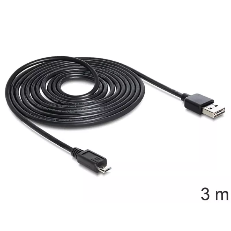 USB-kaabel DeLOCK EASY-USB 2.0-A - USB 2.0 micro-B 3m
