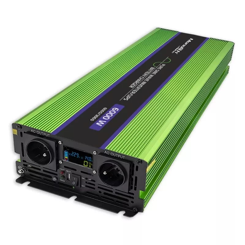 Autoinverter Qoltec Monolith 6000 W roheline 12 V