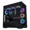 Lian Li Vector V100 Midi Tower — Must läbipaistva paneeliga, toetab 3×120 mm külje- + 1×120 mm tagumist ventilaatorit, 3,5-tolline HDD, 2,5-tolline SSD, 235,5×446×484,6 mm